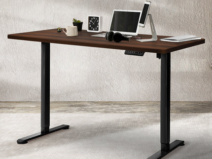 Levede Motorised Standing Desk Adjustable 140cm Walnut 1000x 1MM-1942353113004511239