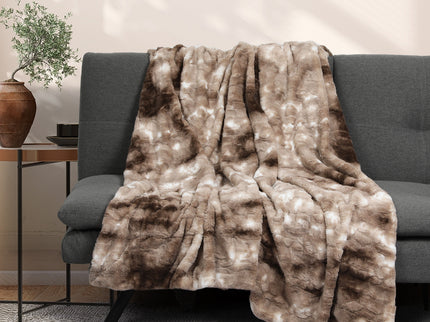 Dreamz Luxury Tie-dyed Blanket Brown 152cm x 203cm-1910112187532316678