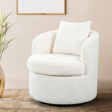 Levede Fleece Swivel Chair-1973193439415767047