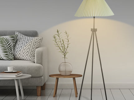 EMITTO Modern Tripod Floor Lamp Linen Beige-1864184381866905607