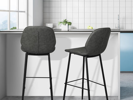 Levede 2x Bar Stool Barstools Counter Grey-1942353410850426887