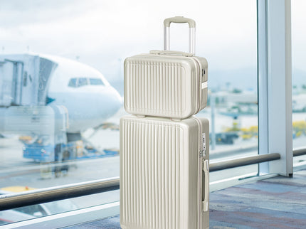 Slimbridge Luggage Suitcase Trolley White 2pc 14"+20"-1864184373071450119