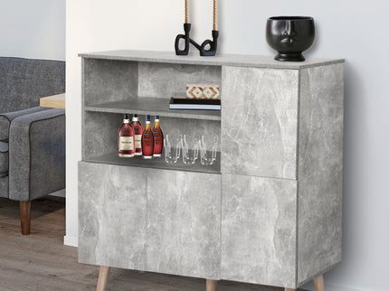 Levede Buffet Sideboard Storage Cabinet Grey-1942353399332868103