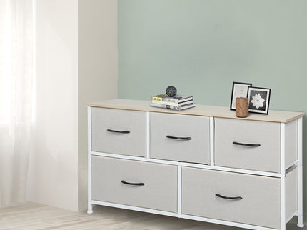 Levede Storage Cabinet Tower Chest Beige-1910113285265559558