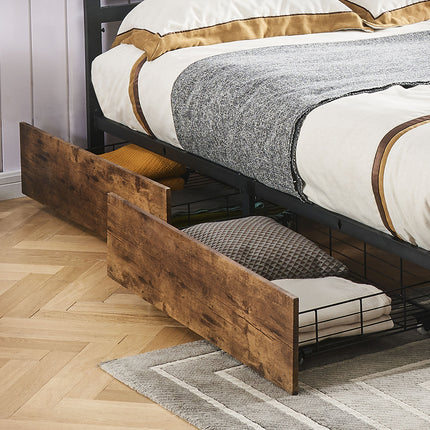 Levede 4 Double Bed Frame Storage Drawers-1973194031739572230