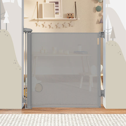 BoPeep Retractable Baby Safety Gates 150cm Grey 150 cm-1973193926219272199