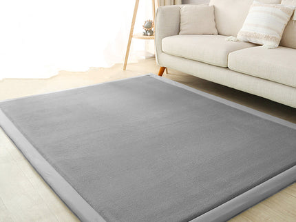 Marlow Coral Velvet Area Rugs Large Mat 150x200cm Grey-1910112284026474503