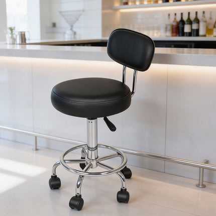 Levede Swivel Office Chair Low Back Round Rolling Stools Height Adjustable-2029334092910301191