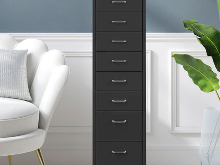 Levede 8 Drawer Office Cabinet Drawers Black-1917016720166490118