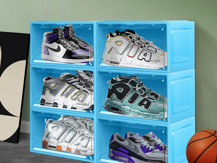 Stacked Sneaker Display Case Shoe Storage Blue-1864184616408190983