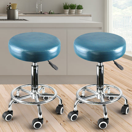 Levede 2x Barstool Swivel Salon Hairdressing Teal-1975420407662120966