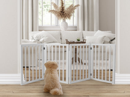 Wooden Pet Gate Dog Fence Retractable White 600x 3MM-1864184510288105479