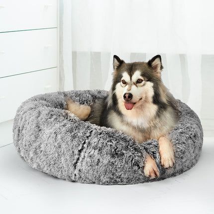 PaWz Pet Bed Cat Dog Donut Nest Calming L Charcoal Large-1973193628776009735