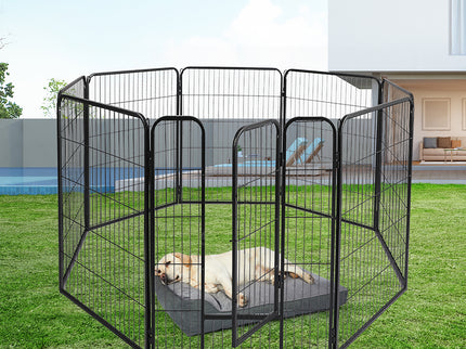 PaWz 8 Panel Pet Dog Playpen Puppy Exercise Black 4kg chicken-1910113003056009223