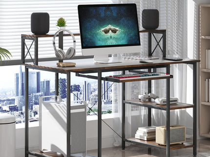Levede Office Gaming Computer Desk Brown-1910112203114156039