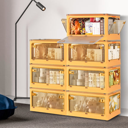 124L Storage Box Stackable Clothes Container L Orange Large-1975420406038925319