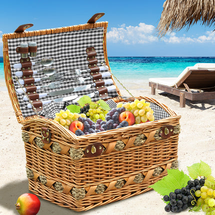 4 Person Picnic Basket Baskets Set Outdoor-1973194015620861958