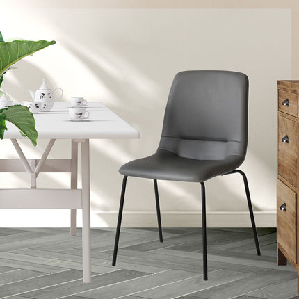 Levede Stackable Dining Chairs Kitchen Grey-1975420496312930311