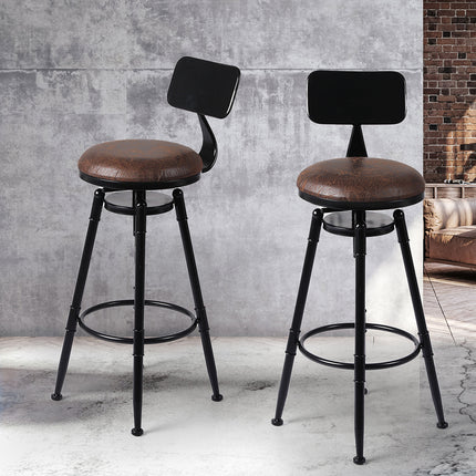 Levede 2x Bar Stool Kitchen Wooden PU-1975420483247673351