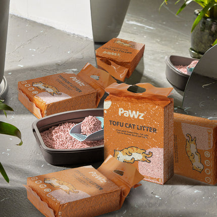 PaWz 2.5kg Tofu Cat Litter Clumping Peach x12-1973193454309740550