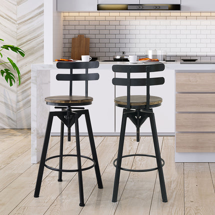 Levede 1x Bar Stool Industrial Adjustable-1975420484073951239