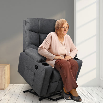 Levede Recliner Chair Electric Lift Grey-1975420439392030727
