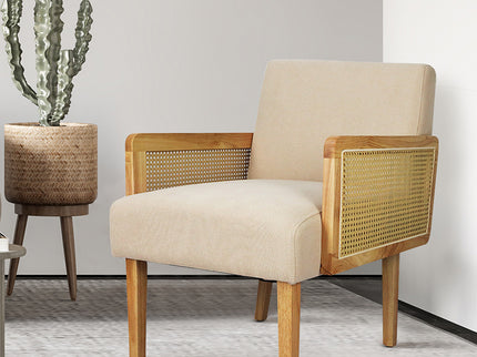 Levede Rattan Lounge Armchair-1864184596384583687