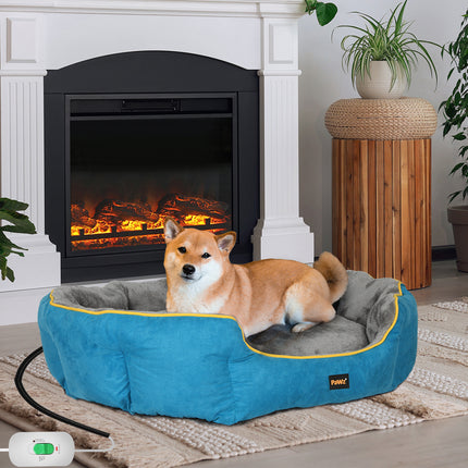 PaWz Electric Pet Heater Bed Heated M Blue Medium-1973193656324198407