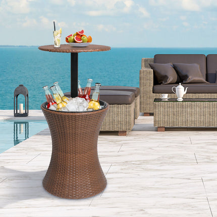 Levede Cooler Ice Bucket Table Bar Outdoor Brown-1954802874202591239