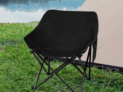 Levede Folding Camping Moon Chair Lightweight Black-1864184458459090951