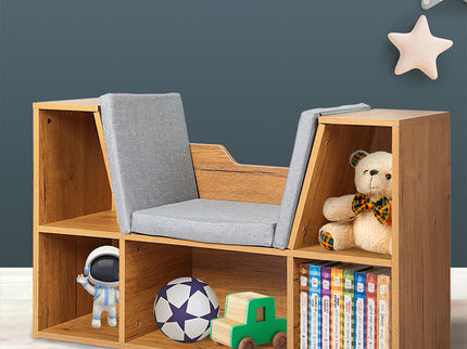 Levede Kids Bookcase Toys Box Shelf Brown-1864184635387416583