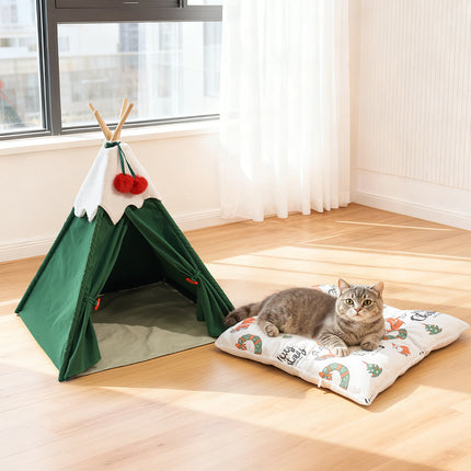 Pawz Pet Tent Dog Cat Tent Bed Washable Indoor Green-2029387296813486087
