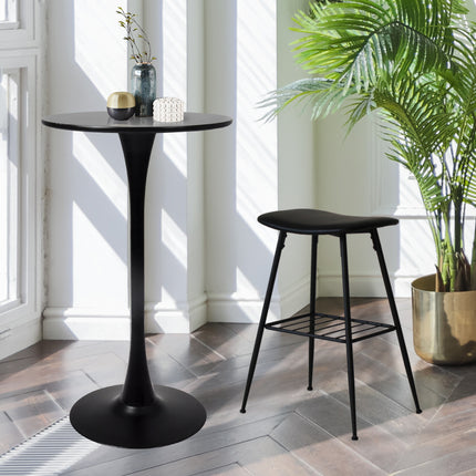 Levede 2x Round Bar Table Pub Tables Black-1942353410338721799
