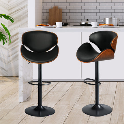 Levede 1x Bar Stools Gas Lift Kitchen Black-1973194047430463495
