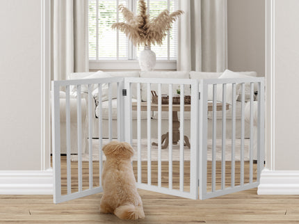 Wooden Pet Gate Dog Fence Retractable White 2000x 3MM-1864184509717680135