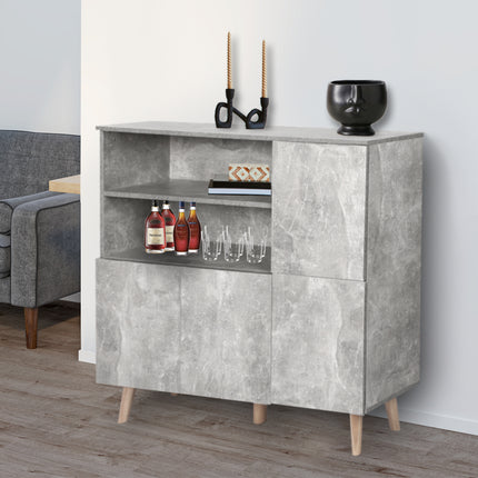 Levede Buffet Sideboard Storage Cabinet Grey-1975420493922177031