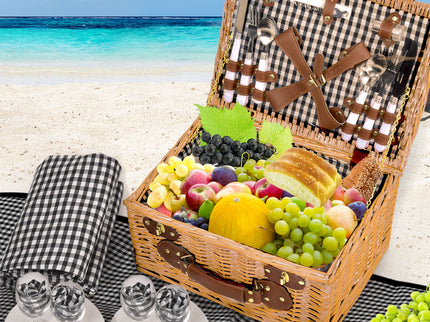 4 Person Picnic Basket Baskets Set Outdoor-1864183149366480903