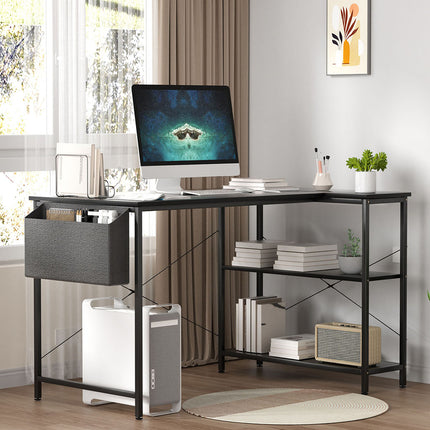 Levede L Shaped Computer Desk Corner Desk Black-1973193440695029767