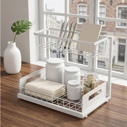 Toque Under Sink Storage Rack Kitchen Cabinet Organiser 2-Tier Shelving Home-2050059015223906311