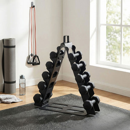Centra Dumbbells Rack 5 Pair Dumbbell Stand Home Gym Storage 80kg Capacity-2029334099688296455