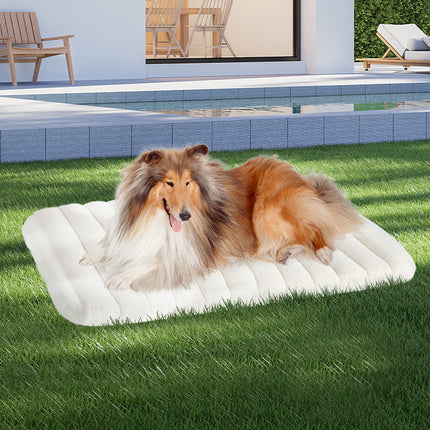 Pawz L Size Orthopedic Dog Bed with Sherpa Plush Removable Cover in White-2029387208699547655