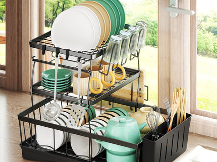 Toque Dish Drying Rack Plate Drainer Cup Holder-1954802487785558023