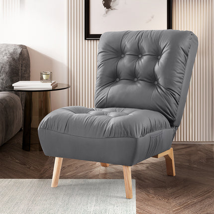 Levede Accent Chair Sofa Recliner Adjustable Grey-1910113169750233095