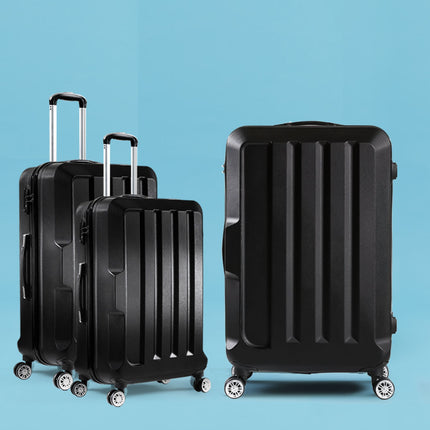 Slimbridge 20"24"28" 3PC Luggage Sets Black-1975420478185148423