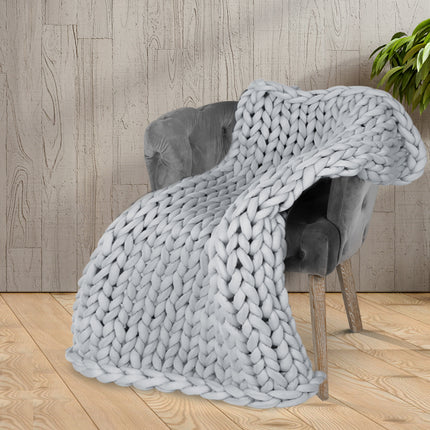Dreamz Knitted Weighted Blanket Chunky Grey Kids-1973194040325312519