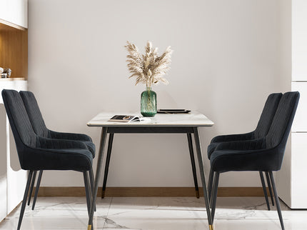 Dining Chairs x 4 Padded Seat Soft Velvet-1950769994606448647