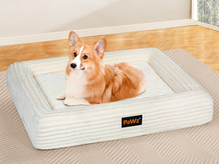 Pawz L Size Orthopedic Dog Bed with Corduroy Removable Cover Waterproof Washable Beige-1954802488926408709