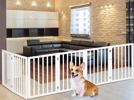 PaWz Wooden Pet Gate Dog Fence Safety White 100 Pack-1864184510720118791