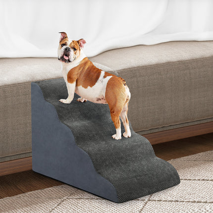 Pawz 5 Steps Pet Stairs Dog Ramp High Density Foam Grey-2029387208141705223