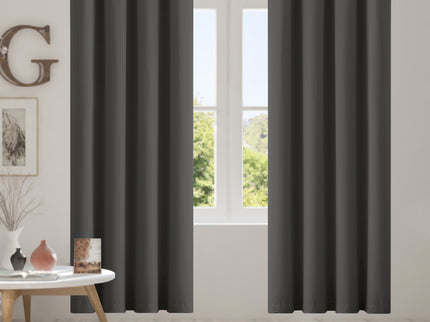 2x Blockout Curtains Panels 3 Layers Charcoal CD1003-132X213-GR-1910113266919673862